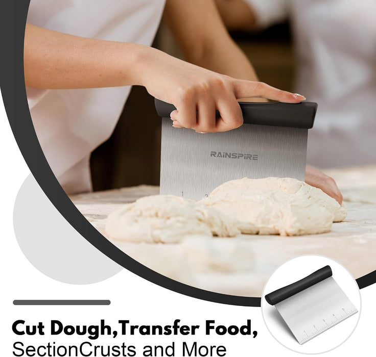 Multi-Purpose Stainless Steel Bench Scraper Dough Blender & Pastry Cutter