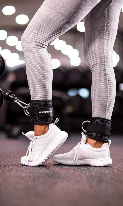 ® Ankle Straps V1 for Cable Machine (2 Pieces) - Gym Workout Equipment - Leg Pulley Attachment, Kickback Straps