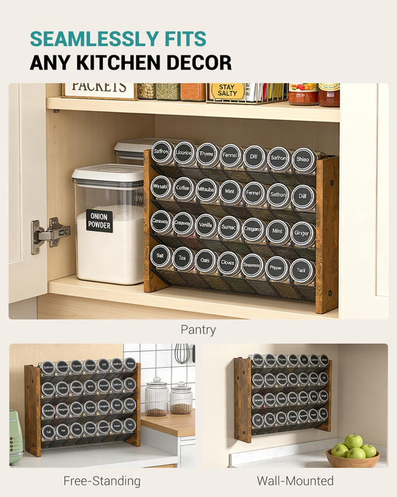 Spice Rack Organizer for Cabinet, Seasoning Organizer Wall Mount Countertop