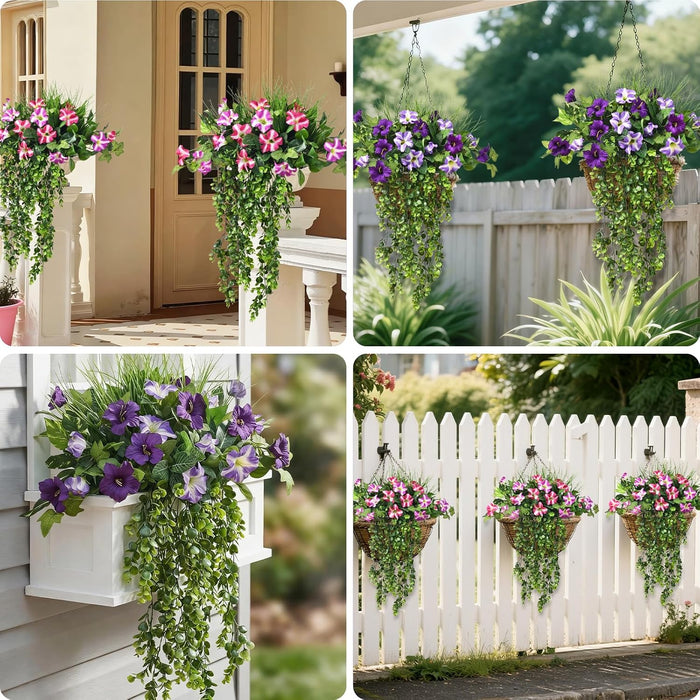 4Pcs Fake Hanging Plants 2.7FT Fake Plants Fake Vines Greenery