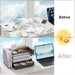 Wood Desk Organizers and Accessories with File Holder & Catalog Racks