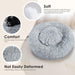 Dog & Cat Bed for Indoor Cats, 20in Calming Donut Bed (Light Grey)