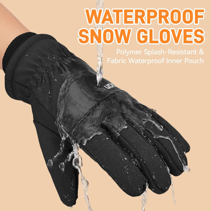 Winter Gloves for Men Women, Waterproof Warm Ski Snow Gloves Cold Weather, Thermal Touchscreen Skiing, Snowboarding, Mot