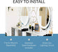 Circular LED Vanity Mirror - Front Lit Rounded Mirror for Bedroom, Bathroom or Shower - anti Fog & Wall-Mounted - Modern Home Decor - 44" Wide X 44" Tall