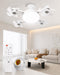 New Ceiling Fan with Lighting and an E27 Light Socket, 2-in-1 Silent LED Drone Fan with Remote Control for Bedroom, Kitchen, Easy Install 3-Speed Dimmable Bulb