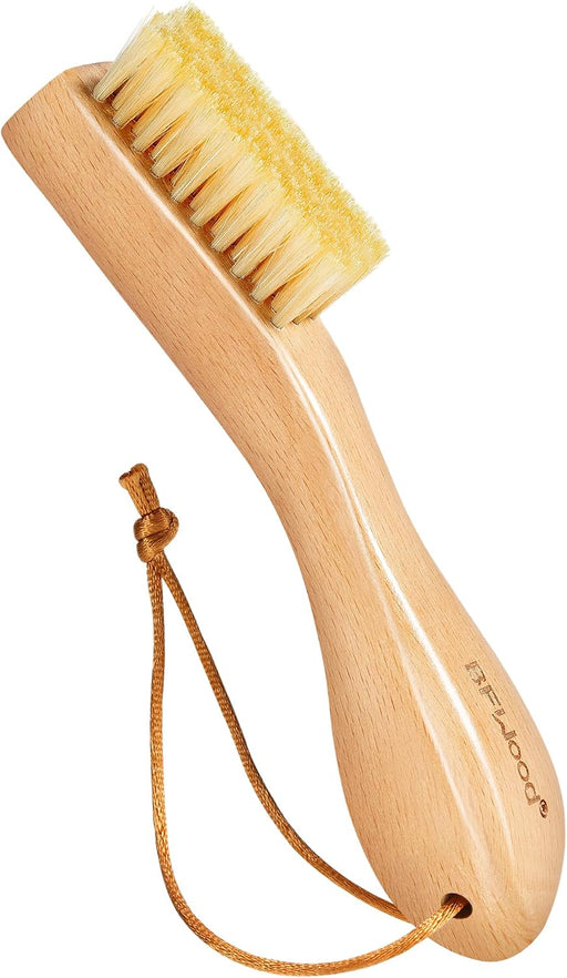 Laundry Stain Brush, Natural Soft Boar Bristles, Removes Tough Stains from Delicate Fabrics Like Knits, Cotton, and Line