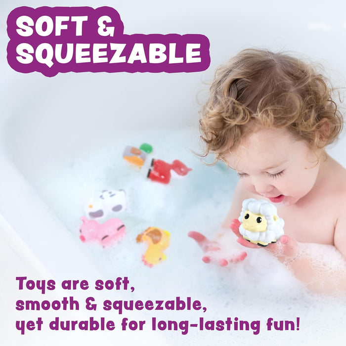 ® Barnyard™ Mold Free Bath Toys, 6 Pack | Sealed, No Hole Bath Toys Design Keeps Moisture Out | Soft, Squeezable & Float