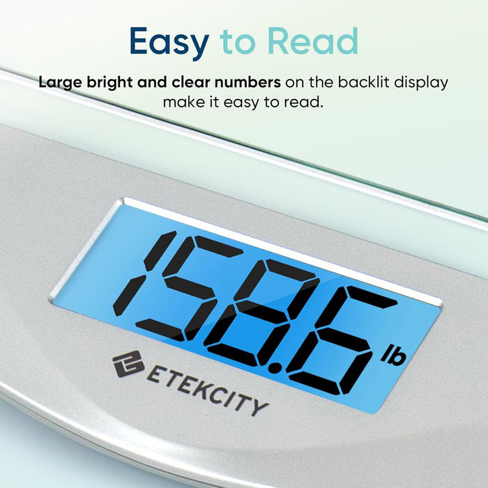 Digital Body Weight Bathroom Scale, 6mm Tempered Glass, 400 lbs
