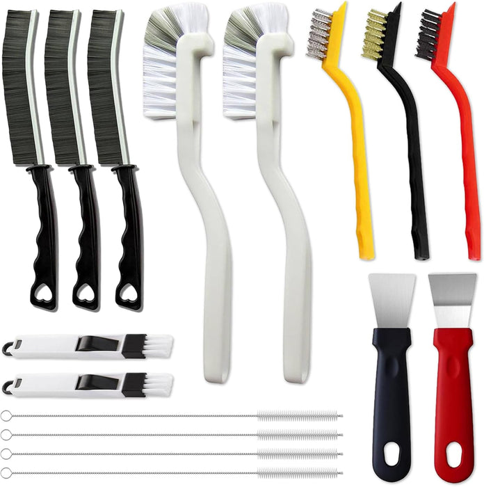 16Pcs Crevice Cleaning Brush Set, Hard Bristle Scrub Brushes for Gaps