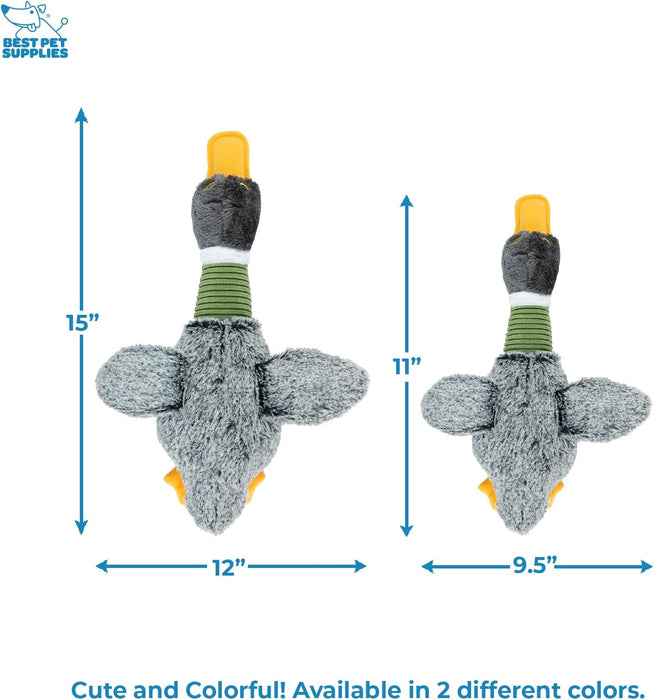 Interactive Squeaky Dog Chew Toy, Ideal Dog Toys for Chewers, Small, Medium & Large Dogs, and Fetch Lovers - Mallard Duc