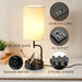 2 Pack Table Lamp, Bedside Lamp with 3 USB Charging Ports & AC Outlet, USB Desk Lamp with 2 Phone Holders, Linen Fabric 