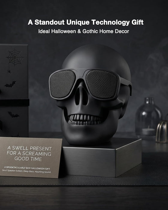 Skull Speaker, Portable Bluetooth Speakers Unique Speaker 8W Output Bass Stereo Compatible for Desktop PC/Laptop/Mobile Phone/MP3/MP4 Player for Halloween Decorations for Gift Party