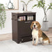 Raised-Bowl Pet Feeder Station with Storage Cabinet