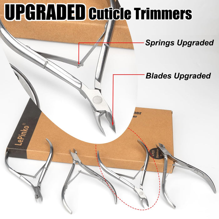 4 Packs Upgraded Cuticle Trimmer kit, 5mm Jaw