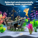 8Pcs Fish Tank Decorations Set Sunken Ship Decoration,Resin Material Fish Tank Accessories Accessories for Natural Look,