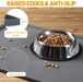 Dog Feeding Mat,100% Waterproof BPA Free Silicone Pet Food and Water Bowl Placemat,Dishwasher, High Raised Edge to Preve