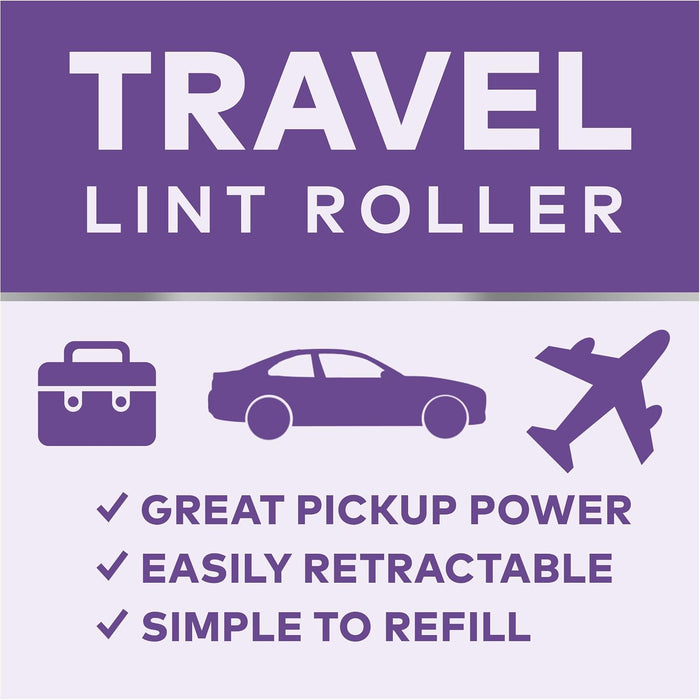 Mini Travel Lint Roller, Works Great On Pet Hair, 30 Sheets