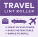 Mini Travel Lint Roller, Works Great On Pet Hair, 30 Sheets