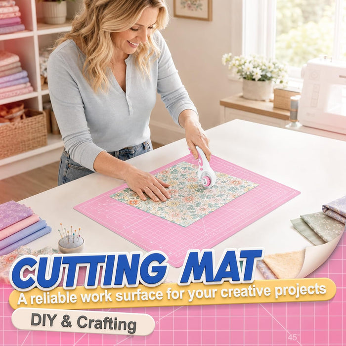 Cutting Mat, 12"x18" Cutting Mat for Sewing, Grid Lines Craft Mats