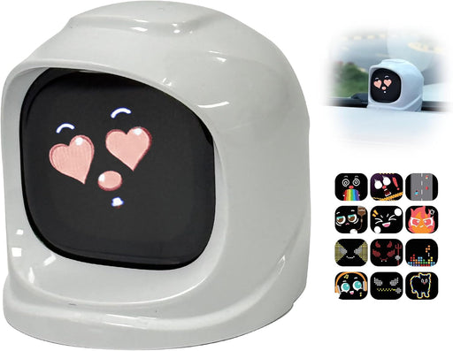 Smart Car Dashboard Robot Ornament, Car Gift (White, Vibrant Sets)