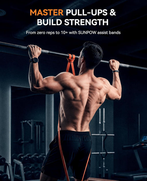 Pull Up Assistance Bands Set of 5 Resistance Heavy Duty Workout Exercise Stretch Fitness Bands Assist Set for Body, Inst