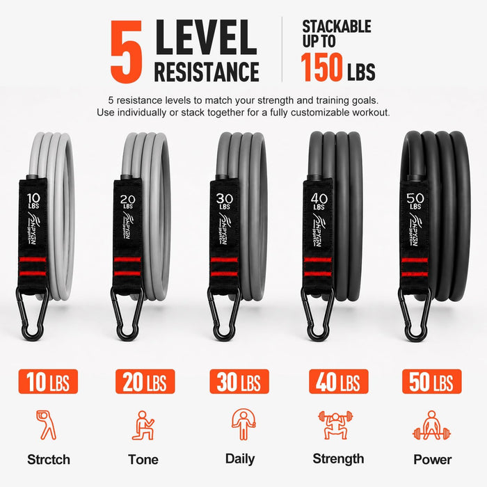 Resistance Bands with Handles, 150 lb Exercise Bands for Home Workout