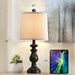 Traditional Table Lamp Set of 2, Rustic Farmhouse Table Lamps for Living Room Bedroom, 22" Bedside Desk Lamps Vintage Ni