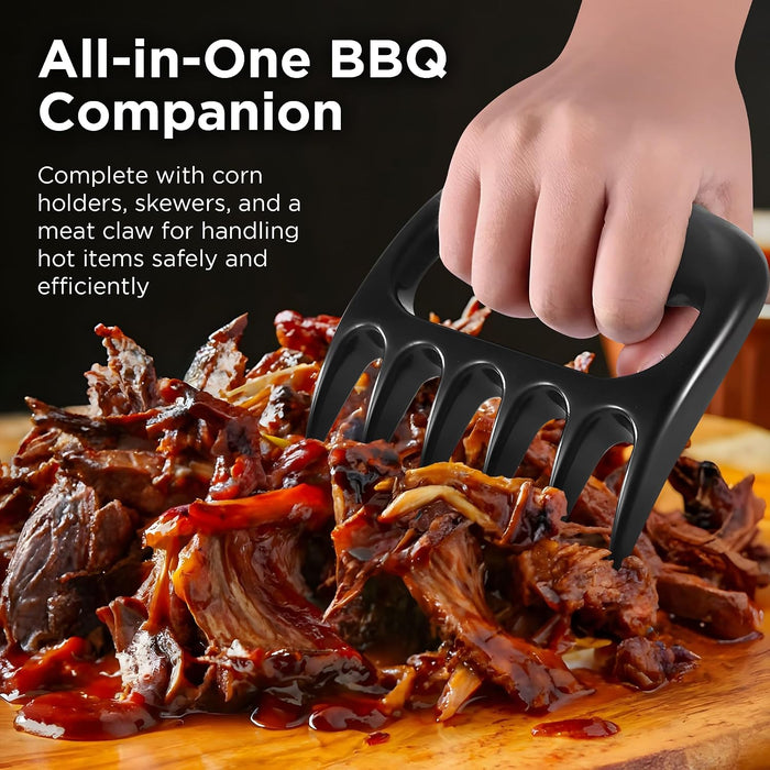 35PC BBQ Grill Tools Set – Heavy Duty Stainless Steel Grill Accessories Kit with Case, Meat Thermometer, Injector, Claws