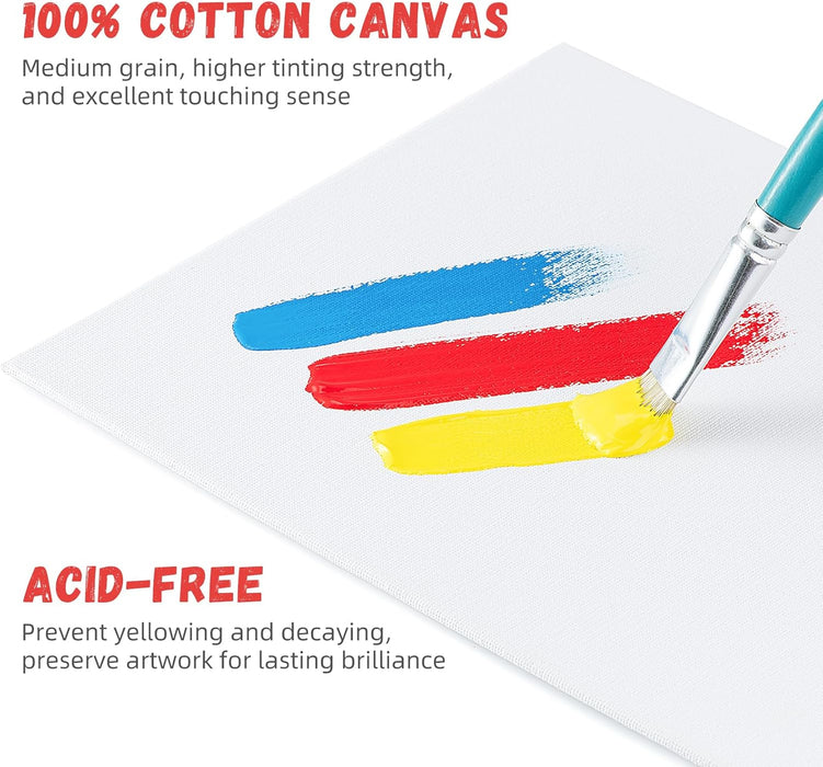 12 Pack 8x10 Canvas Boards for Painting,Art Painting Supplies