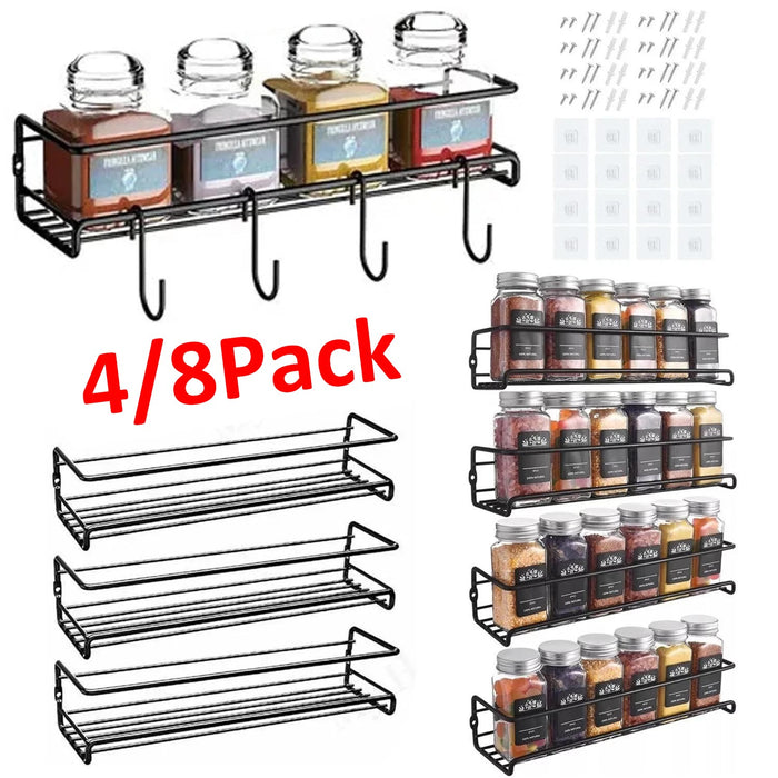 Four-Pack Wall-Mounted Spice Rack Set