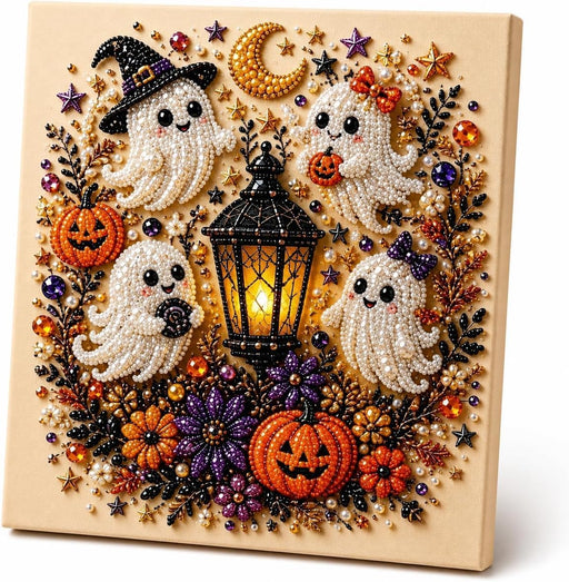 Halloween Ghost Pearl Diamond Art DIY Kit 3D Diamond Frameless (Ghost)