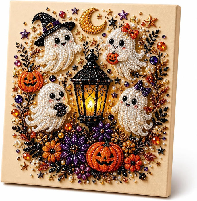 Halloween Ghost Pearl Diamond Art DIY Kit 3D Diamond Frameless (Ghost)