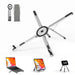Viozon Ergonomic Portable Laptop Stand for Desk - Foldable Adjustable Aluminum PC Riser with Magnetic Phone Holder, Work & Office Accessories for Home Office (10-16” Laptops, 4-13” Phones/Tablets, Silver)