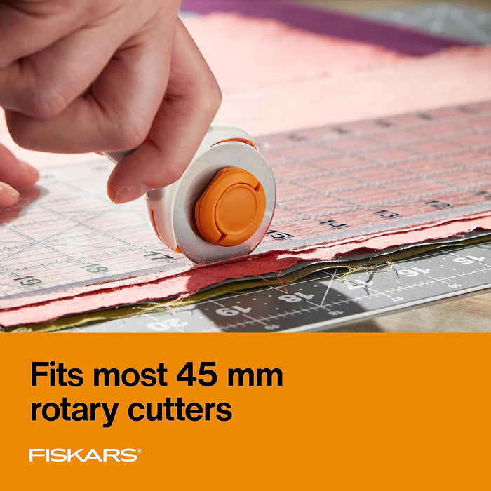 Fiskars 45mm Rotary Cutter Blade Replacements for Fabric, 5-Pack