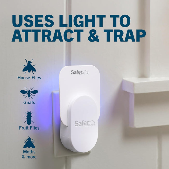 Safer Home Flying Insect Trap, Plug-In Fruit Fly Trap for Indoors, 1-Pack
