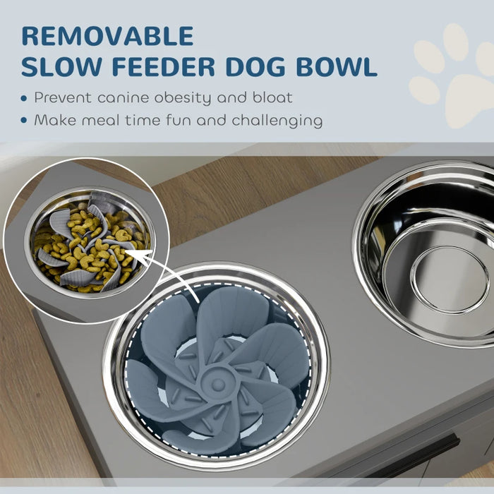 Elevated Dog Bowl Station with Storage