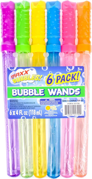 Sunny Days Entertainment  4oz Bubble Wands – 6 Pack Bubble Wand Toy | Summer Fun, Outdoor Birthday Party Favors for Kids, 101799 Blue