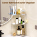 Corner Makeup Counter Organizers, 3-Tier Bathroom Corner Shelf, Clear