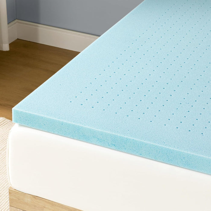 1.5 Inch Ventilated Memory Foam Mattress Topper, Cooling Gel Infusion, CertiPUR-US Certified, Dorm Essentials, Full