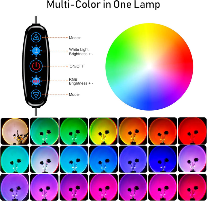 Sunset Lamp Projector Multicolor Changing LED Projection Lamps