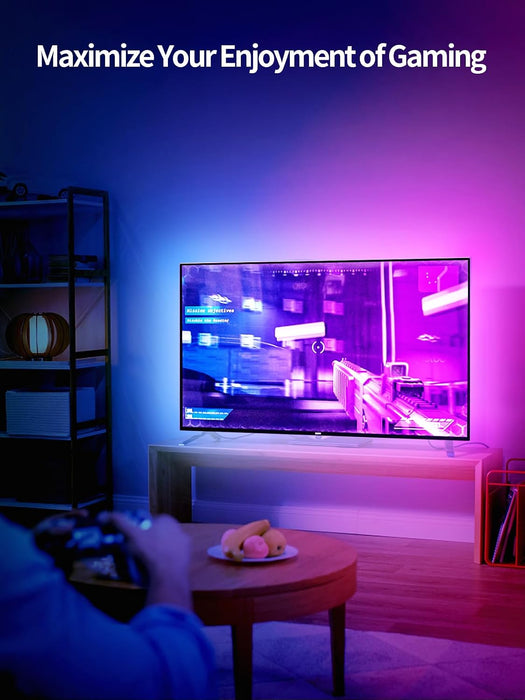 LED Lights for TV, 23ft Backlights for 75-100in TV, RGB Backlight with Music Sync Bluetooth APP and Remote Control, USB Powered LED Strip for Bedroom Home Decor