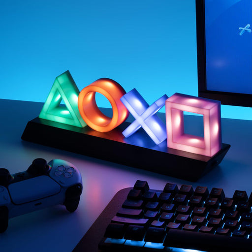 Playstation Controller Icons Light with 3 Light Modes - Sound Reactive, Dynamic Phasing, and Standard Mode - Gaming Desk