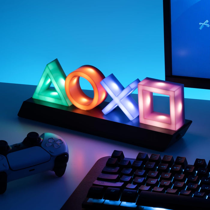 Playstation Controller Icons Light with 3 Light Modes - Sound Reactive, Dynamic Phasing, and Standard Mode - Gaming Desk