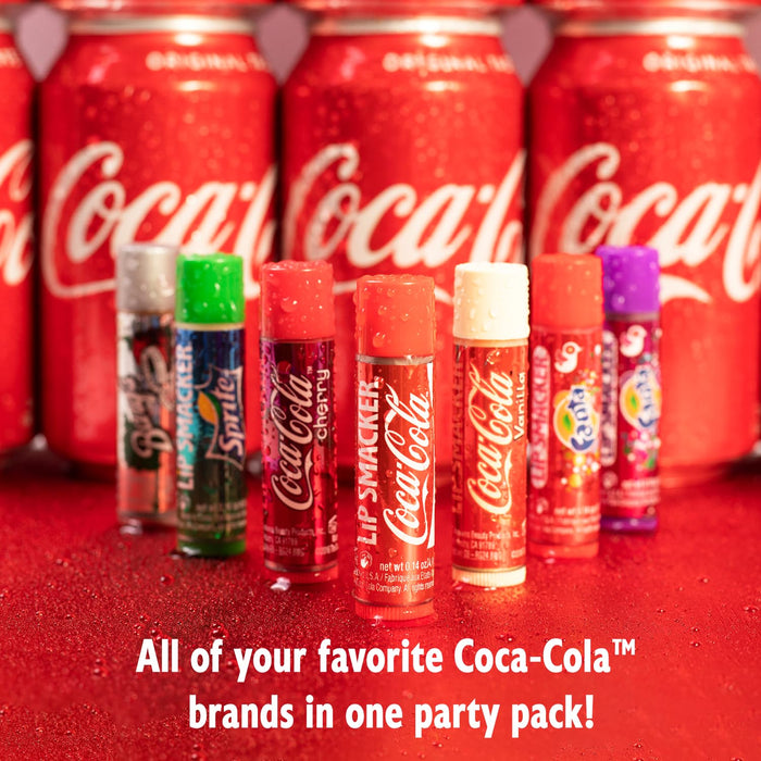 Coca-Cola Flavored Balm, 8 Count, Flavors Coke, Cherry Vanilla Sprite, Root Beer, Orange Fanta, Grape Strawberry Fanta