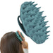 One-piece Silicone Scalp Massager Shampoo Brush Hair Wash, Dark Green