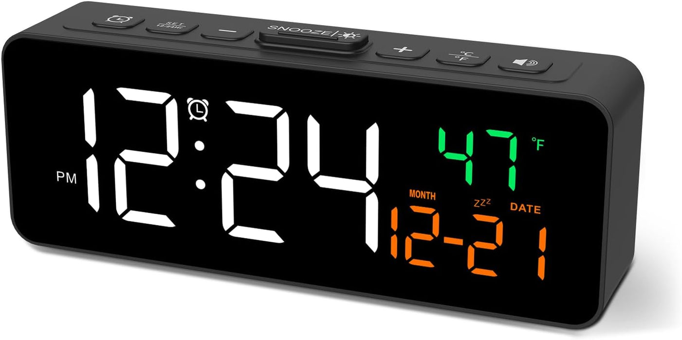 3-in-1 Digital Clocks for Living Room, Small & Compact Alarm Clock