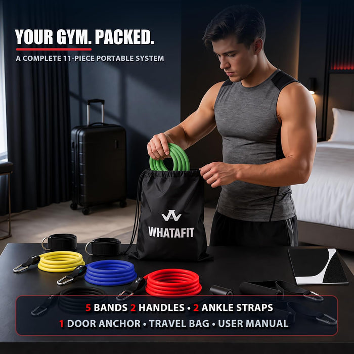 Resistance Bands with Handles, 150 lb Exercise Bands Set