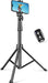 62" Phone Tripod, Extendable Selfie Stick with Wireless Remote