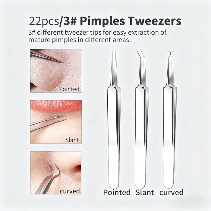 Pimple Popper Tool, Blackhead Remover Acne and Zit Comedone Extractor Kit