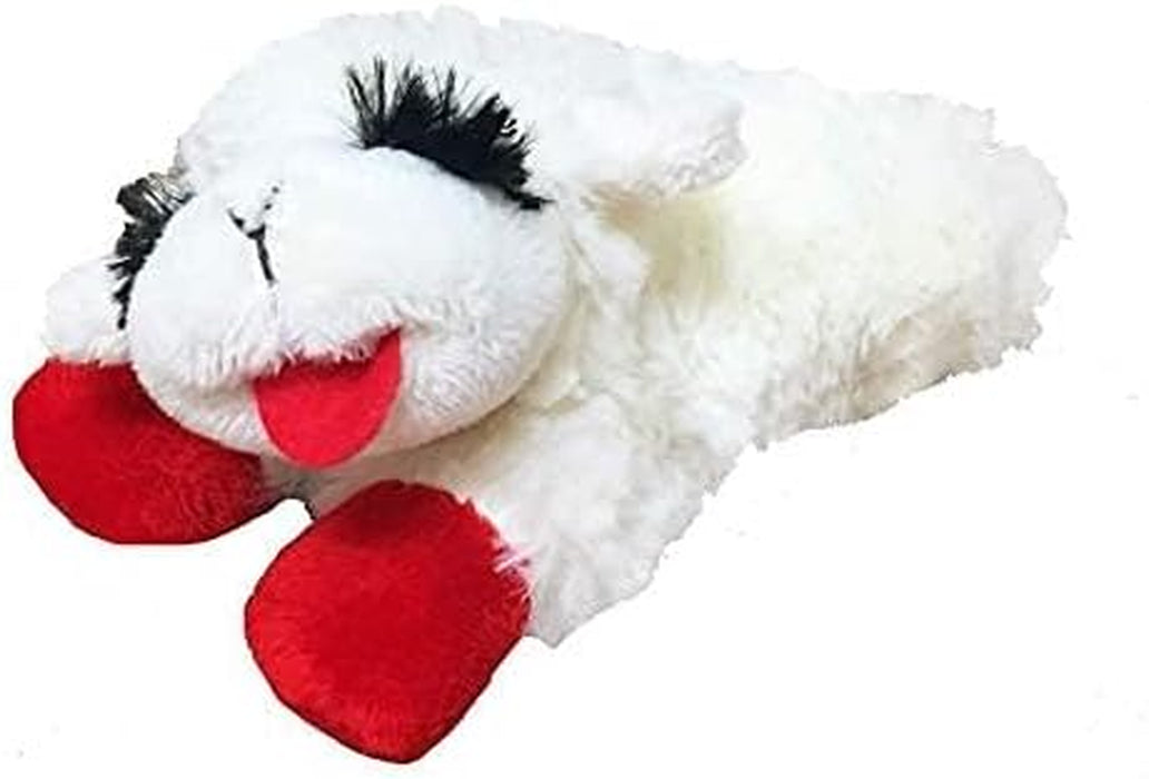 Lamb Chop Dog Plush Toy 10", Cream, 5 Squeakers